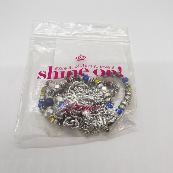 Premier Designs New Old Stock Necklace Earrings Set Silver Tone Rhinestones - Picture 5 of 6